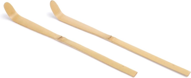 Joyscale Japanese Chashaku, 2 pcs x Matcha Scoops, Matcha Spoon (Scoop), Brown Traditional Tea Bamboo Scoop for Matcha Tea and Coffee - Image 1